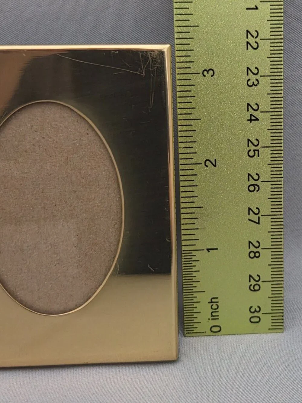 Vintage Brass Gold Tone Mini Double Oval Photo Picture Frame Standing Easel Back